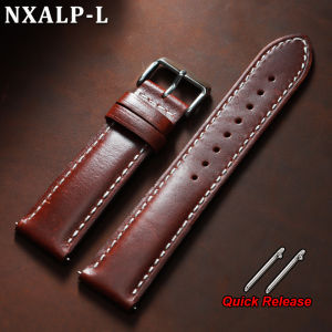Oil Wax Leather Watch Band 18mm 20mm 22mm Quick Release Soft Cowhide Strap for Omega for Seiko Wristband Business Wrist Belt