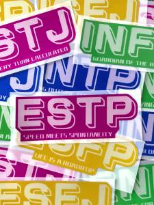 MBTI 16 Personality Fun Personalized Stickers Vinyl Reflective Car Auto Scooter Motorcycles Accessories Bike Decor Body Decals