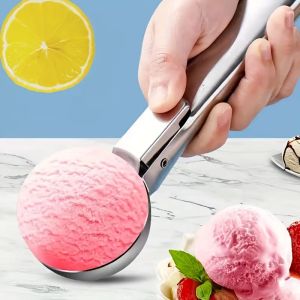 Premium Stainless Steel Ice Cream Scoop Multifunctional Fruit Scoop Kitchen Supplies Easy to Use Ice Cream Scoop and Fruit Scoop