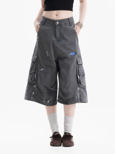 zuocisankon | Multi-pocket Flared Shorts 3/4 Length
