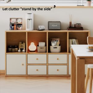 Modern Minimalist Floor-Standing Living Room Bookcase Wall-Near Simple Kindergarten Backpack Cabinet Grid Cabinet Storage