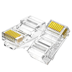 Gold Plated Crystal Head RJ45 Network Cable Connector Category 6 Gigabit Shielded for Home Use High Quality Data Transmission