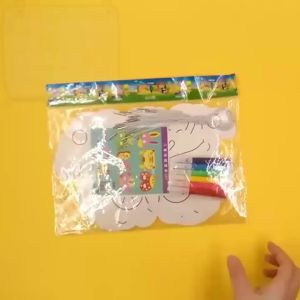 8Piece Kids Cartoon Animal DIY Graffiti Art Crafts Mask Toy Paper Mask Hand-painted White Paper Card Material with Color Pens