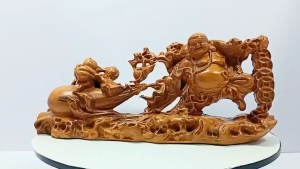 [ Woosilver ] Tượng Gỗ Ngọc Am: Phật Di Lặc Cát Tường – Chiêu Tài Chiêu Phúc May Mắn Bình An