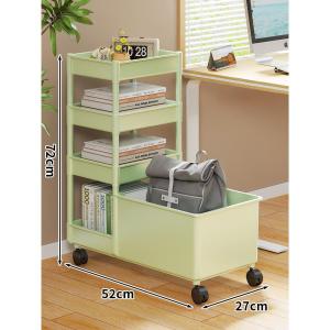 Multifunctional Mobile Bookshelf with Wheels