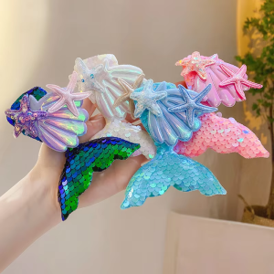 Sequin Mermaid Childrens Hair Clip Korean Style Side Clip Sweet Duckbill Clip Fashion Girl Hair Pin for Kids Hair Accessories