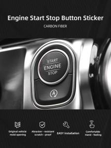 Carbon Fiber Engine Start Stop Button Sticker For Mercedes Benz CLA A B G Class GLE GLS GLB 2020-2025 Car Interior Accessories