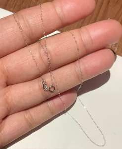PAWNABLE 18K White Gold Fine Tauco chain necklace(lightweight THIN)✨