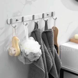 Hot sales - 3/4/5/6/7/8 Hook 304 stainless steel hooked bathroom hook door hook to the wall of the kitchen wall
