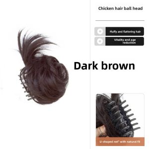 MONLEYTA | Half-Up Bun Hair Extension Clip Fake Hair Manlieta Brand Bouffant Headband Chicken Feather Ball Head Half-Tie Hair Extension