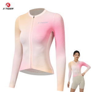X-TIGER Womens Cycling Jersey Soft Breathable Quick-Drying Long Sleeve Three Pocket Bicycle Clothing SPF 50+ Cycling Top