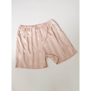 me home wear | Silk-like Breathable Short Sleep Shorts Striped
