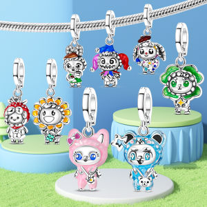 Original Charm Bead Pendent 925 Sterling Silver Doll Series Bear Fox Clown Sunflower Charm Fit Bracelet Bangle Woman DIY Jewelry