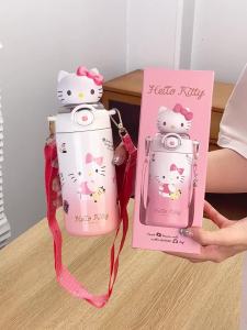 Sanrio | 1PC Hellokitty 600Ml Bình Nước Inox Có Dây Đeo Vai Dễ Thương Dung Tích Lớn Giữ Nhiệt Bình Di Động Cho Thể Thao Ấm Siêu Tốc