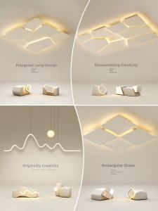 Geometric Creative LED Ceiling Light Full Spectrum