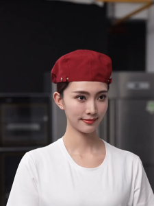 Adjustable Chef Cap Breathable Cafe Bar Waiter Beret Cap Fashion Bakery Waiter Beret Cap