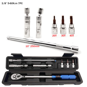 3/8" 5-60N.m Square Drive ±3% High Precision Torque Wrench 1pc 3pcs 7pcs 8pcs Set Bicycle Motorcycle Automotive IDY Hand Tools
