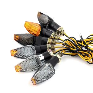 ไฟเลี้ยวรถจักรยานยนต์ สีเหลืองอำพัน ไฟกระพริบอเนกประสงค์ 12V 10 มม. ไฟเลี้ยว LED สำหรับรถมอเตอร์ไซค์ สำหรับฮอนด้า สำหรับยามาฮ่า
