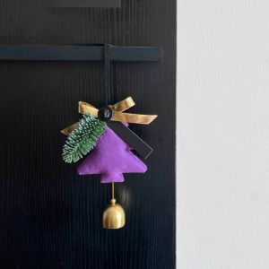 Creative Purple Christmas Tree Star Bell Wish Car Hanging Ornament New Popular Christmas Gift Automobile Decoration Accessories