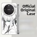 2D Anime Style Mobile Phone Case Line Art Saber Violet Mountain Coolia Silver Gradient for  16 Xiaomi 14 Redmi K70 M60iQOO12 OnePlus 13T. 
