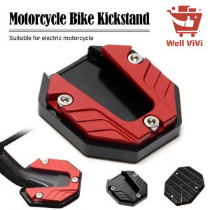 Aluminum Alloy Motorcycle Bike Kickstand Extender Foot Side Stand Extension Pad Support Plate Anti-skid Enlarged Base
