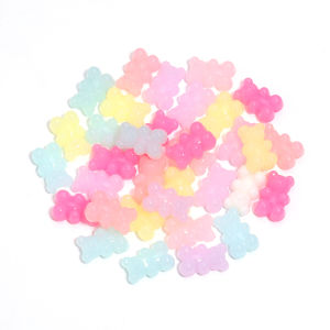 50pcs/lot Jelly Color Small Bear Acrylic Beads Cute Loose Spacer Beads For Jewelry Making DIY Girls Necklace Bracelet Gifts