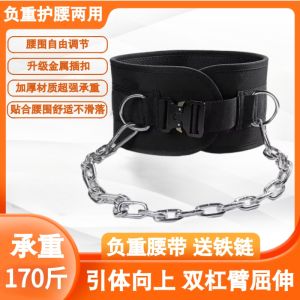 Weighted Waisfit Waist Belt for Pull-ups Back Exercise Bar Dip Weight Adding Fitness Bodybuilding Chain Dumbbell Plate