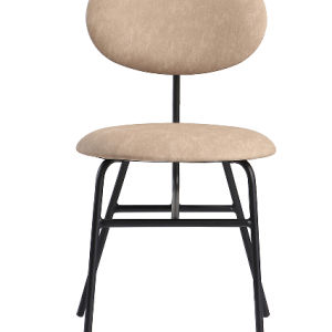 Modern Leisure Dining Chair LE135 Office Home Book Chair Hotel Guest Room Chair Simple Style Iron Frame PU Leather Seat