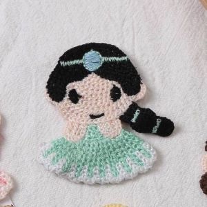 patch croschet princess ariel snow white cinderella patch rajut knit wool