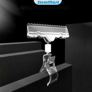 ItemMart Transparent Plastic Shelf Clamp Merchandise Sign Price Label Tag Advertising Clips