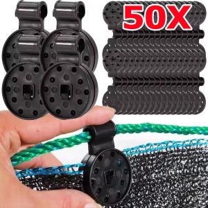 50 ชิ้น S/M คลิปตาข่ายบังแดดพลาสติก / คลิปหนีบผ้าบังแดดแบบทนทานสำหรับโรงเรือน / ตะขอเกี่ยวติดตั้งตาข่ายรั้วพลาสติกแบบตาไก่