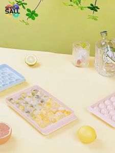33 Grids Ice Cube Molder Bigger Round / Square Shaped Ice Cube Mold with Lid Ice Cream Tray Cold Drink Ice Cube Maker Whiskey Cocktail Use