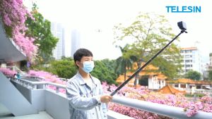 TELESIN 120cm Carbon Fiber Invisible Selfie Stick for Insta360 ONE X3 X2 RS / GoPro / DJI ACTION Camera