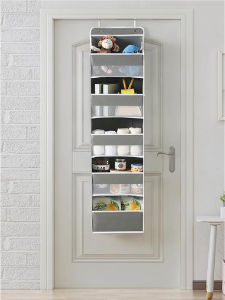 กระเป๋าติดประตูสำหรับเก็บของ กระเป๋าคล้องผนัง กล่องใส่เครื่องสำอาง อุปกรณ์เก็บของผ้าฝ้าย อุปกรณ์สำหรับจัดระเบียบของขุ่นในห้องนอน