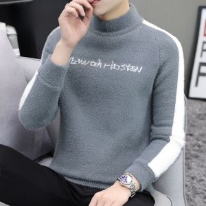 ROMON | Lomond Mens Half High Collar Sweater Autumn Winter New Fashion Loose Casual Thick Warm Inner Knitted Wear For Young Men