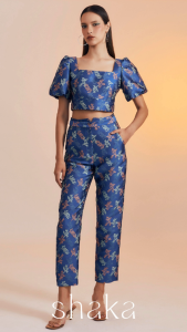 กางเกงขายาวทรง Slim ซิปหลัง Shaka SS23 Coral Pants PN-8230603