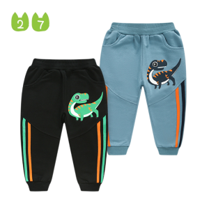 be top | Spring Autumn Dinosaur Stripe Cotton Jogger Pants Boys