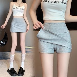 American White High-Waist A-Line Split Midi Skirt