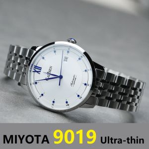 CADISEN 9.5mm Ultra-thin Automatic Mechanical Watch For Men Japan Miyota 9019 Self Winding Luxury Sapphire Waterproof Wristwatch