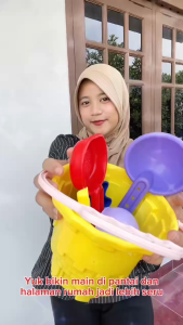 Mainan Anak IM-291/NET SET PASIR EMBER ANAK Mainan Pasir Ember Pantai Alat Mandi Laut Cetakan Pasir