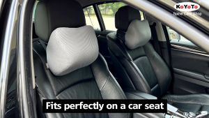 KOYOTO K-113(G) Headrest Neck Support Cushion Slow Rebound Memory Foam Cushion For Relieve Neck Fatigue/Cervical Pain/Spine Care On Office Chair And Car Seat High Quality Car Seat Neck Cushion-Grey