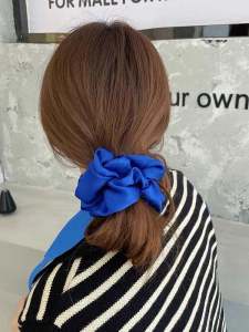Blue High Elasticity Minimalist Style Hair Ties for Women Klein Blue No Damage Low Ponytail Headbands Fashionable Hair Accessories