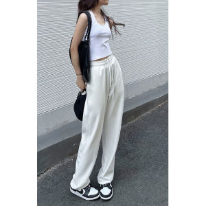 กางเกงขายาวทรงตรงสีขาว ทรงหลวม ทรงหลวม ทรงขากว้าง ทรงตรง ยาวถึงพื้น ทรงหลวม กางเกงขายาวลำลอง ทรงเข้ารูป ฤดูใบไม้ผลิและฤดูร้อน