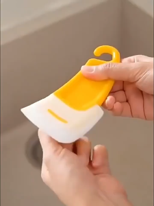 JS SHOP Multifunctional Cleaning Silicone Spatula Kitchen Scraper Soft Blade Scraper Brush Dirty Pan Pot Cleaner Tools