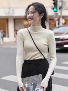 HUOLISI | Half-high Collar Knitwear Female Slimming Stylish Layered Sweater