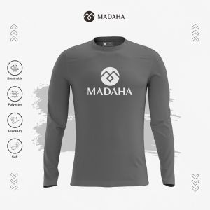 Madaha Kaos Baju Lengan Panjang Dry fit Jersey Olahraga Running Tennis Jogging Gym Cycling Emblem