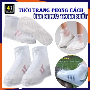 1 Bọc Giày Đi Mưa Trong Suốt Ủng Đi Mưa Chống Nước Và Bụi Bẩn Chống Trơn Trượt Siêu Bền Tiện Dụng