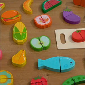 SG STOCK Wooden Play Food for Kids Kitchen Cutting Fruits Toys Pretend Vegetables Gift for Boys Girls Educational Toys