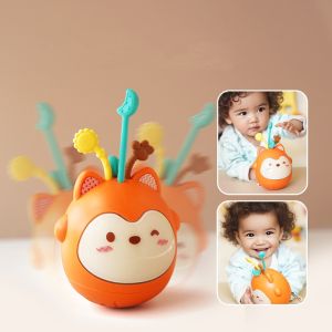 Fox Musical Tumbler Baby Toy 0-18 Months Tummy Time Sensory Interactive Toys Musical Wobbler Toy Roly Poly Baby Toy Newborn Gifts for Toddler 1-2