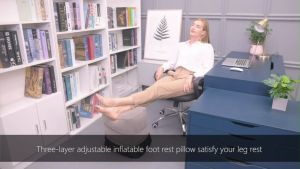 Flocking Inflatable Travel Foot Rest Pillow Portable Adjustable Three Layers Height Foot Stool for Office Home and Any Travel